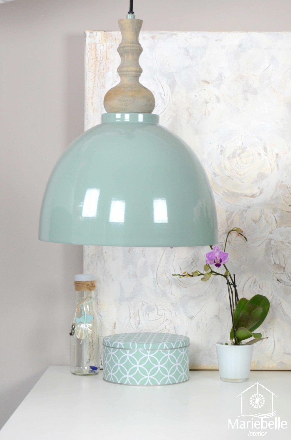 Hängelampe Mint Grün Vintage Küchen Leuchte Landhaus Lampe Loft Shabby