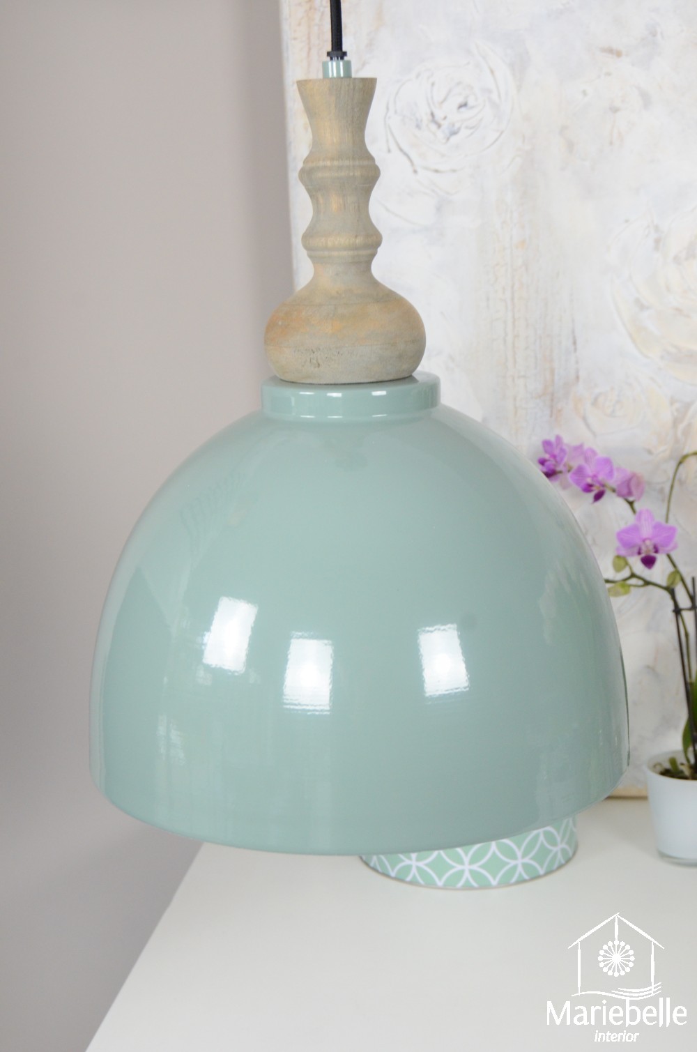 Hängelampe Mint Grün Vintage Küchen Leuchte Landhaus Lampe Loft Shabby